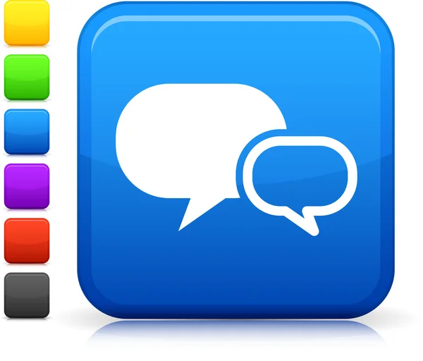 Chatroom pictogram op vierkante internet knop — Stockvector