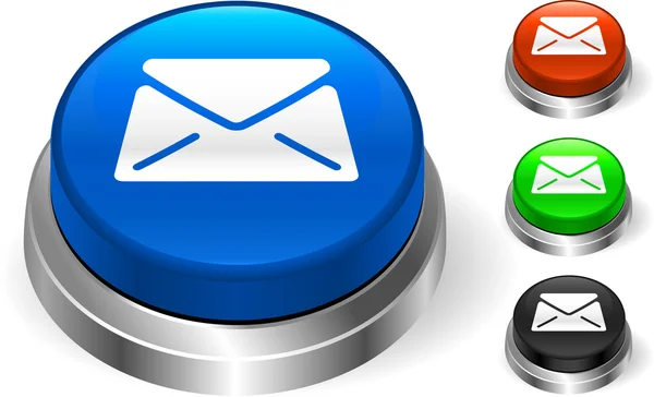 Icône de courrier sur le bouton Internet — Image vectorielle