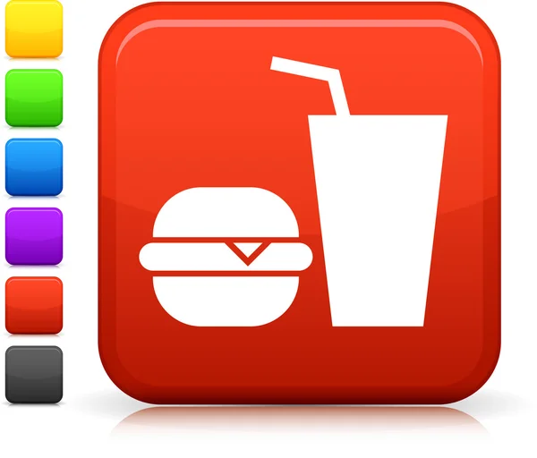 Ikona fast food na placu internet przycisk — Wektor stockowy