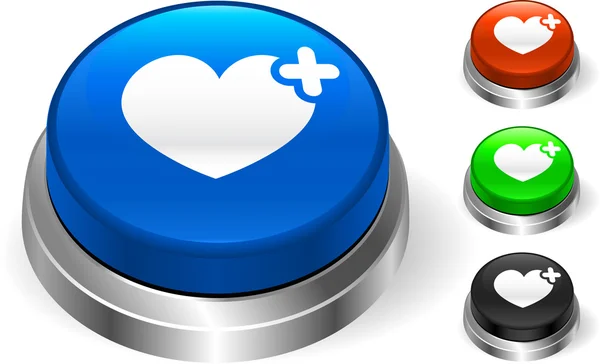 Icono del corazón en el botón de Internet — Archivo Imágenes Vectoriales