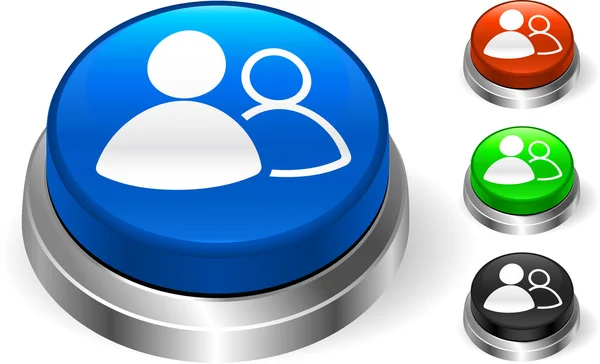 Icono de grupo de usuarios en el botón de Internet — Vector de stock