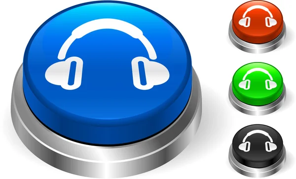 Ícones de fone de ouvido no botão internet —  Vetores de Stock