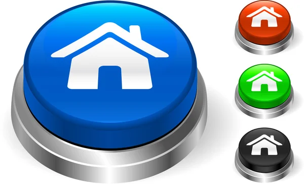 Casa icono en el botón de Internet — Vector de stock