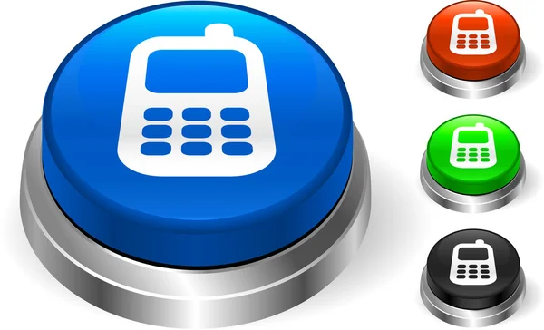 Icono del teléfono celular en el botón de Internet — Vector de stock