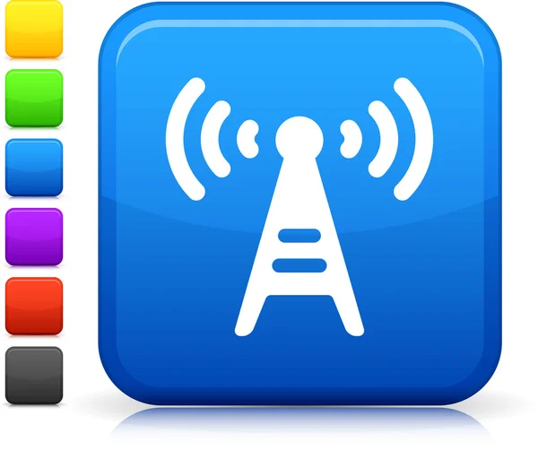 Komunikat wieży ikona na placu internet przycisk — Wektor stockowy