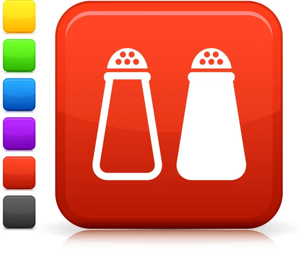 Salt och peppar ikonen på torget internet-knappen — Stock vektor