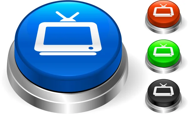 Icono de televisión en el botón de Internet — Vector de stock