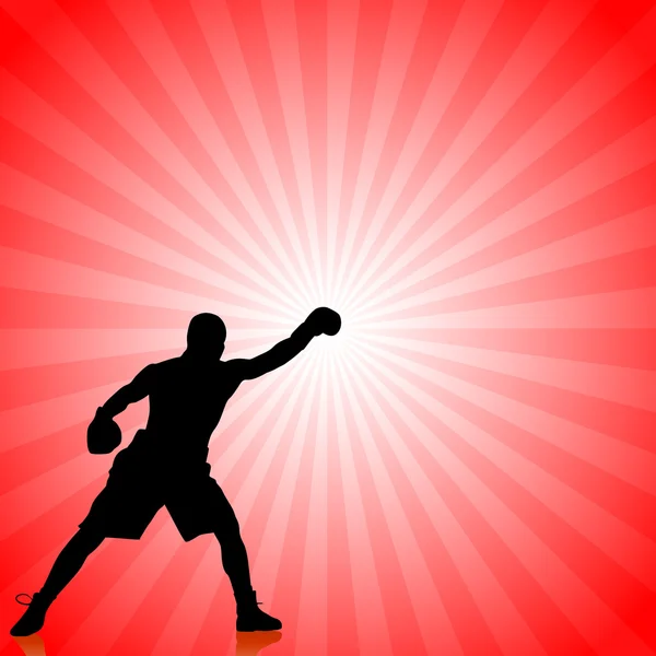 Boxing on red background — Stock Vector