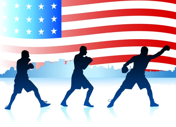 Amerykański boks patriotyczne tło — Wektor stockowy