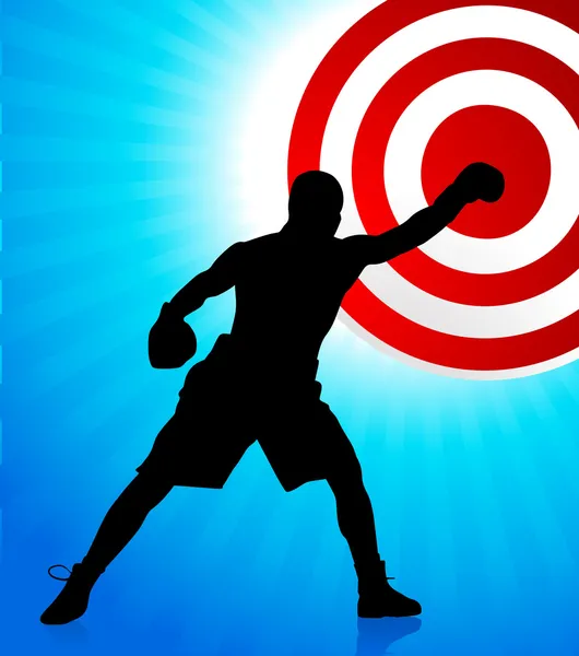 Boxing background with bullseye target — Stock Vector