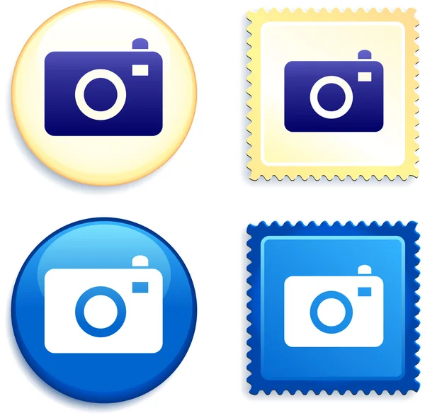 相机邮票和按钮 — 图库矢量图片