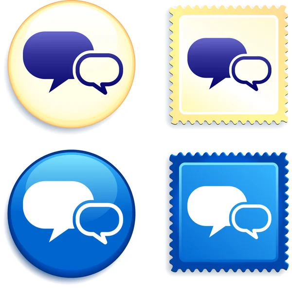 Chat Internet Timbre et bouton — Image vectorielle
