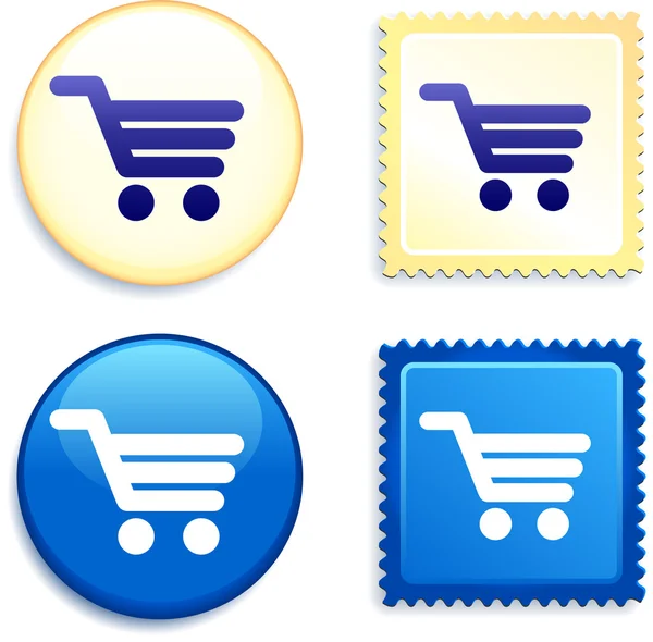 Cart Stamp and Button — Stock Vector
