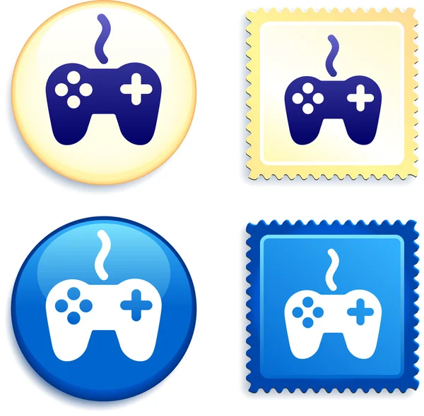 Controller Stamp and Button — Stock Vector