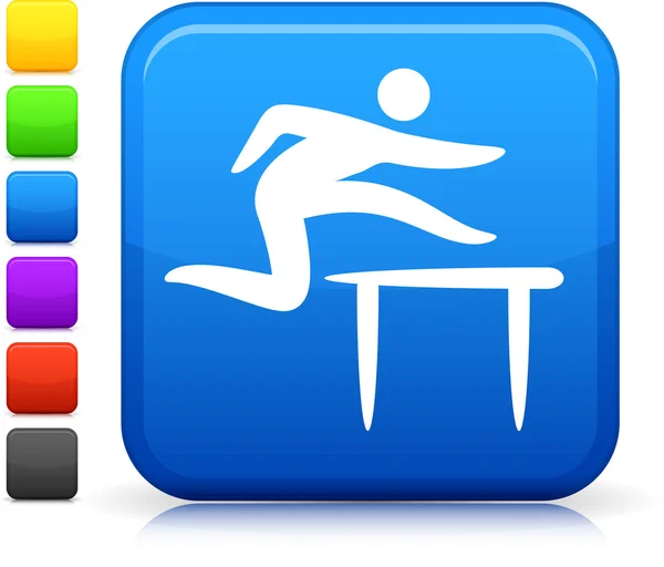 Icône d'athlétisme sur le bouton internet carré — Image vectorielle