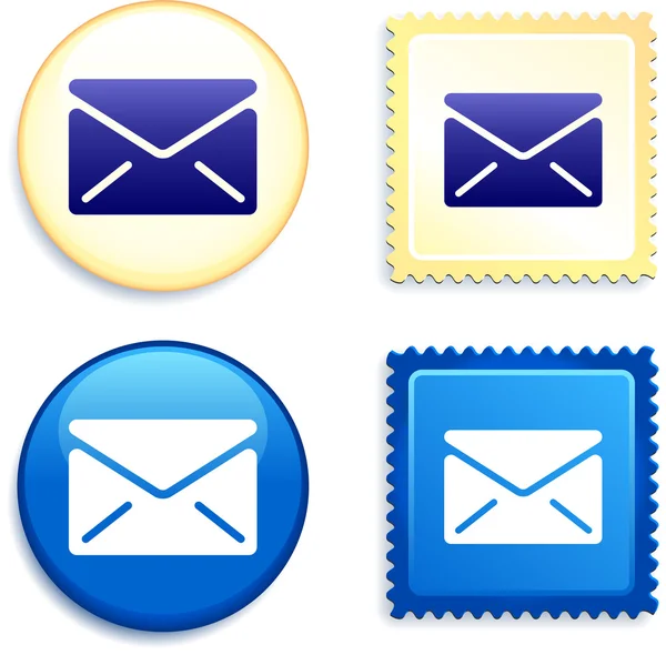 Mail a razítko a tlačítko — Stockový vektor