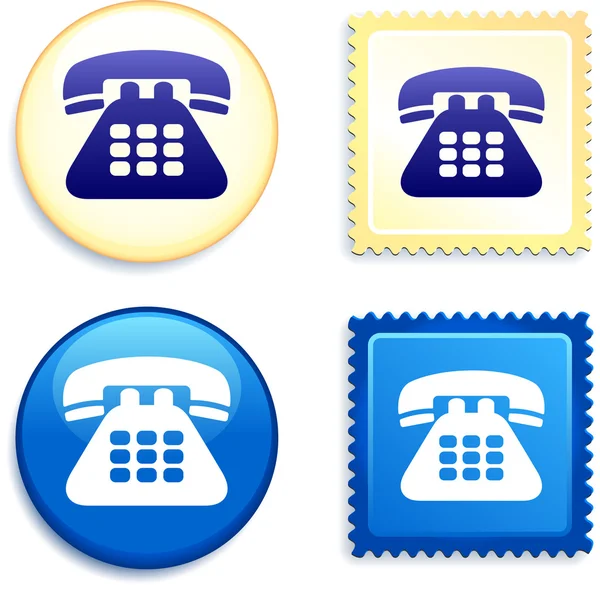 Timbre et bouton de téléphone — Image vectorielle