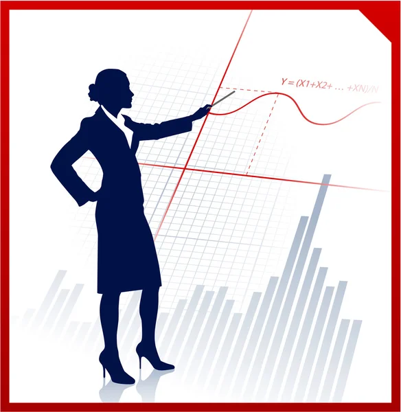 Business woman solving financial problemswoman — Stock Vector