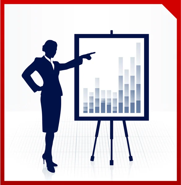 Podnikání žena prezentace — Stockový vektor