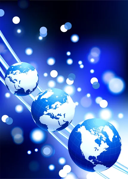 Globus z włókien światłowodowych internet tło — Wektor stockowy