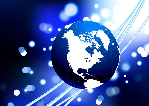 Globus z włókien światłowód internet tło — Wektor stockowy