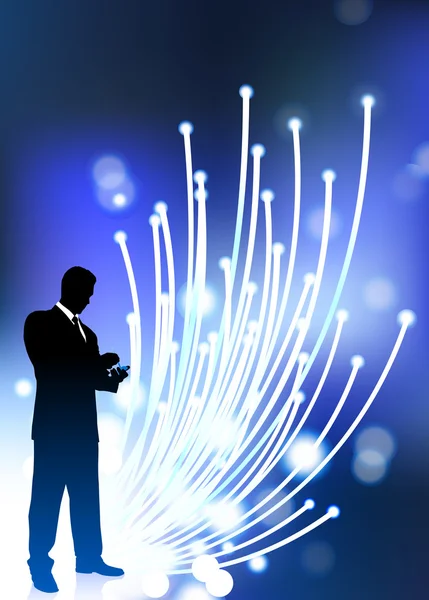 Business comunicazione fibra ottica cavo internet sfondo — Vettoriale Stock