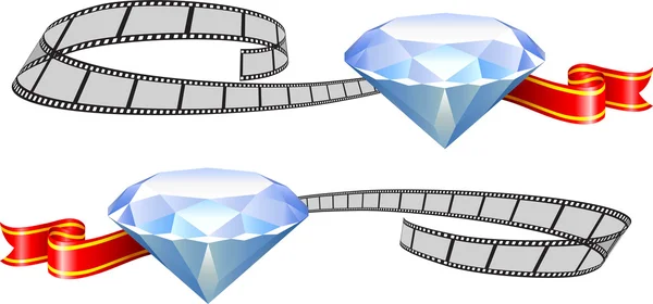 Diamond film awards på vit — Stock vektor