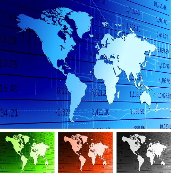 Globální ekonomika světa mapa pozadí. — Stockový vektor