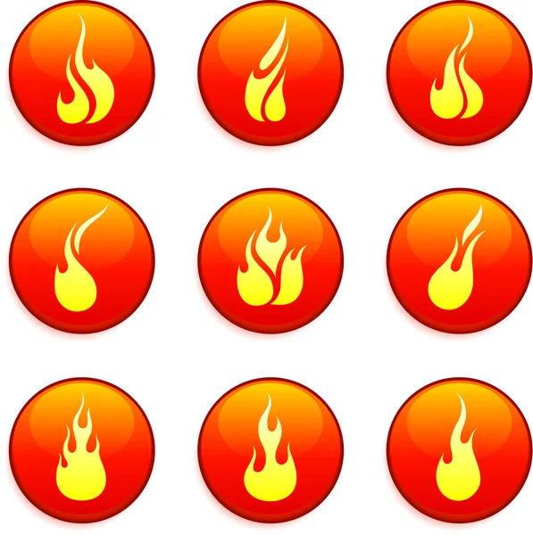 Elementos de projeto de chama e fogo — Vetor de Stock