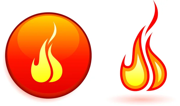 Elementos de diseño de llama y fuego — Archivo Imágenes Vectoriales
