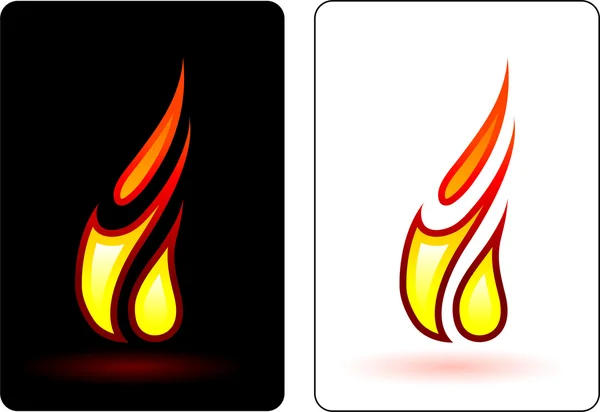 Flamma och brand design elemets — Stock vektor