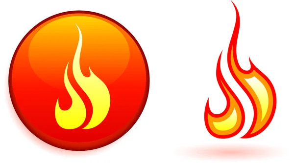 Éléments de conception de flamme et de feu — Image vectorielle