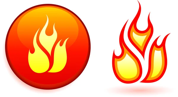 Flame and fire design elemets — Stock Vector