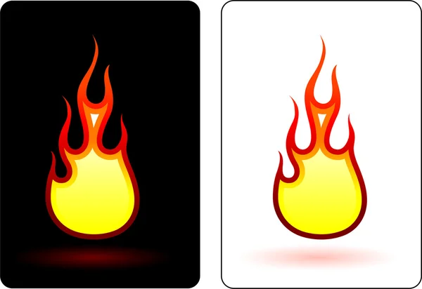 Flamma och brand design elemets — Stock vektor