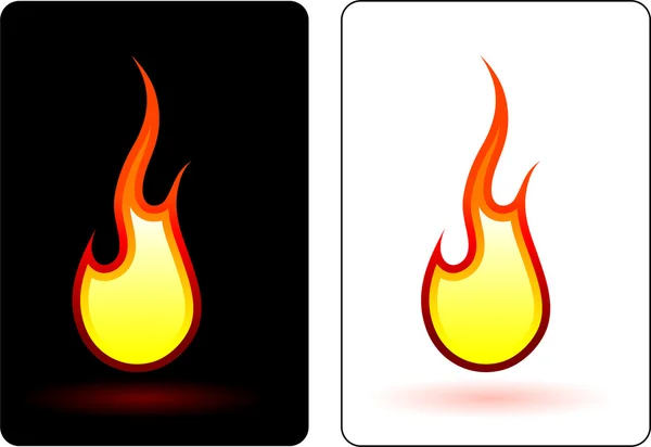 Láng és tűz design elemets — Stock Vector
