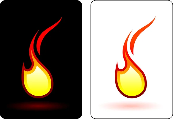 Láng és tűz design elemets — Stock Vector