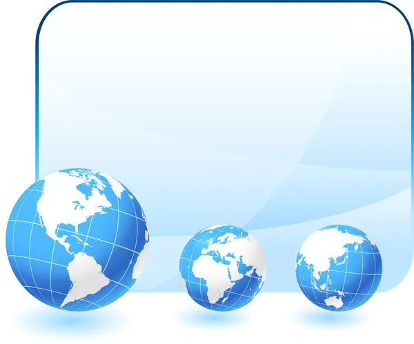 Globes sur fond Internet vierge — Image vectorielle