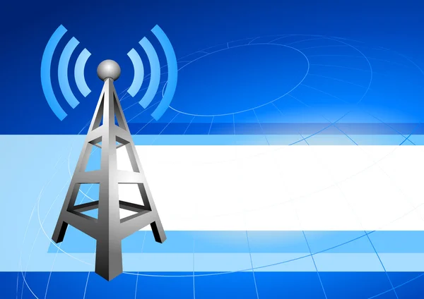 Internet radyo dalgaları arka plan simgesi ile kule — Stok Vektör
