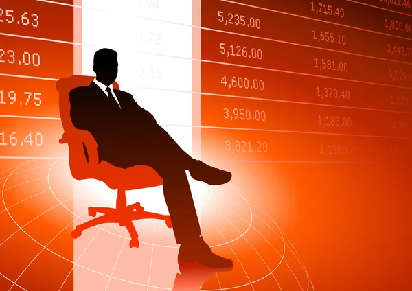 Business Executive background avec des données boursières — Image vectorielle