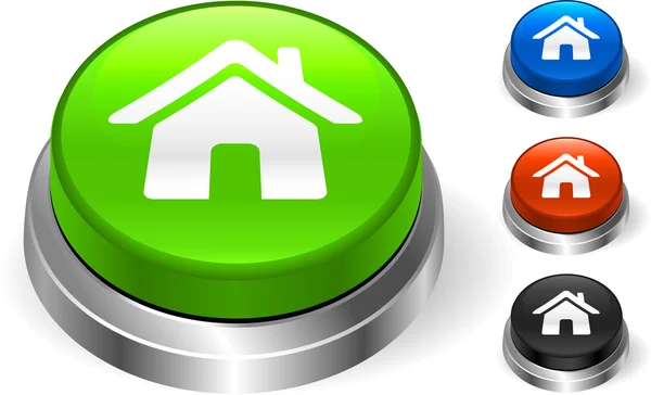 House Icon on Internet Button — Stock Vector