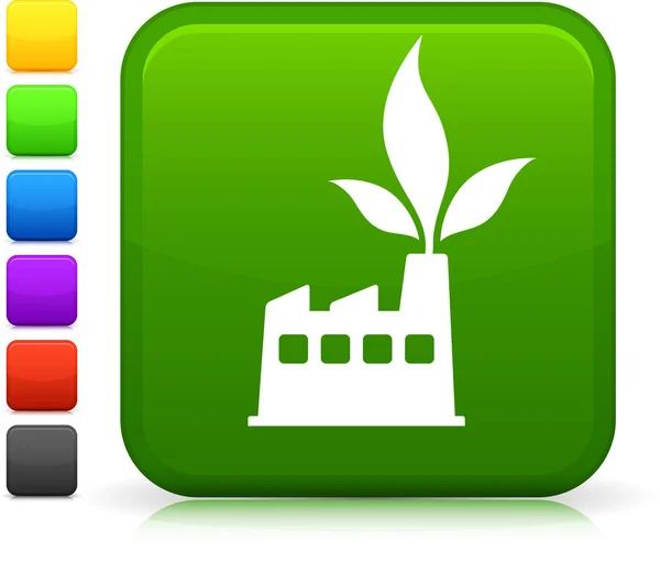 Groenere pictogram voor energiebeheer op vierkante internet knop — Stockvector