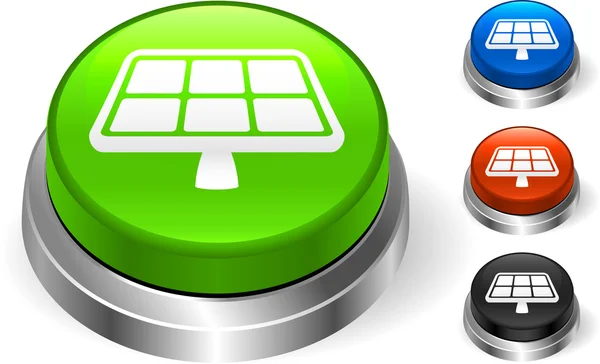 Icono del panel solar en el botón de Internet — Vector de stock