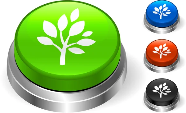 Icône d'arbre sur le bouton Internet — Image vectorielle