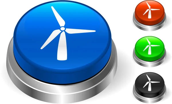 Wind Turbine on Internet Button — Stock Vector