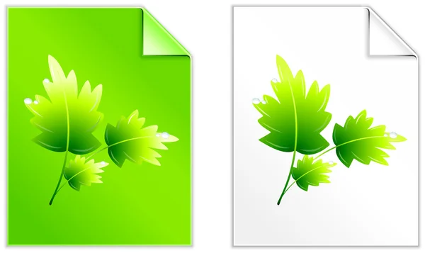 Leaves on Paper set — Stock Vector