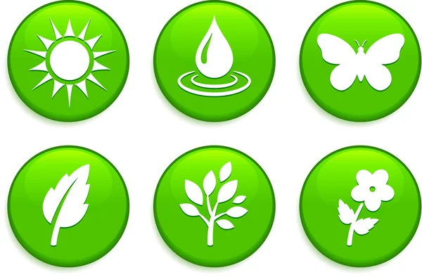 Зелених екологічних кнопки — стоковий вектор