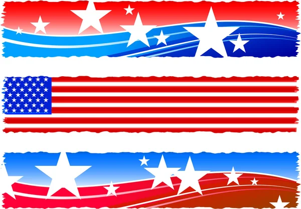 Patriotische Banner am Unabhängigkeitstag — Stockvektor