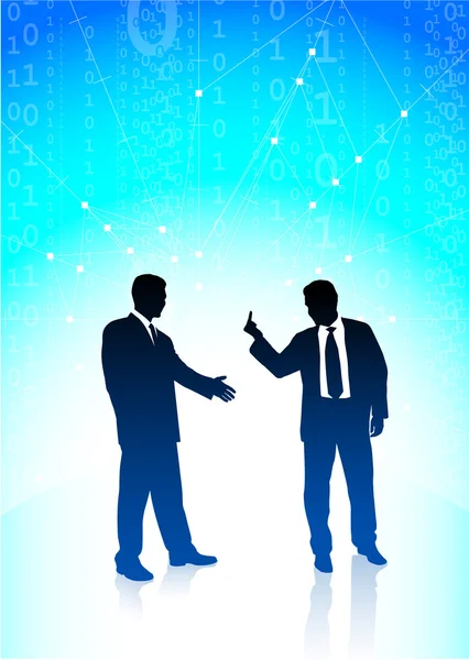 Business man showing a middle finger to another — Stock Vector