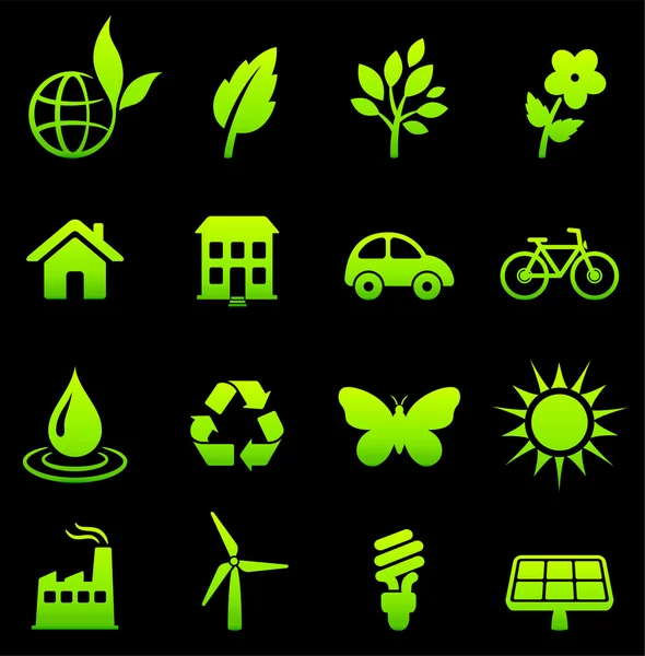 Coleção de ícones de natureza ambiental — Vetor de Stock