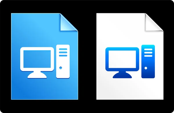 Computer-Desktop auf Papier — Stockvektor